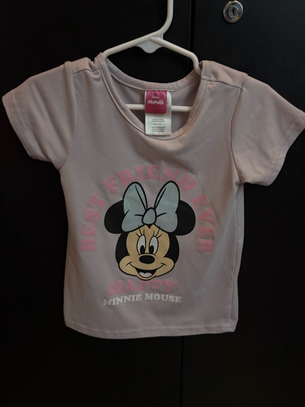 Disney Junior Minnie Mouse Light Pink Tee with Bow Graphic
